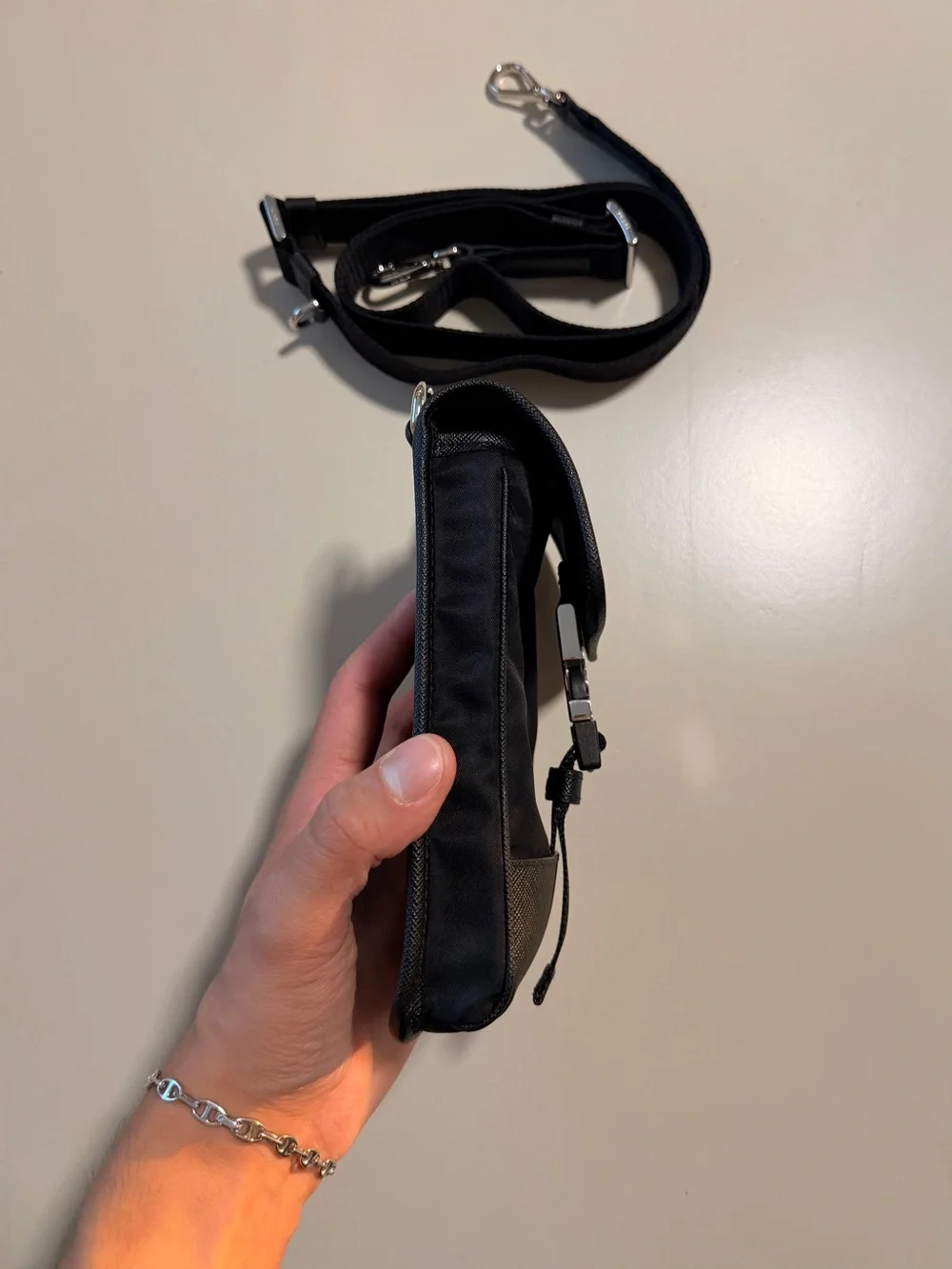 Prada Black Nylon Belt/Crossbody Pouch - Picture 5 of 6
